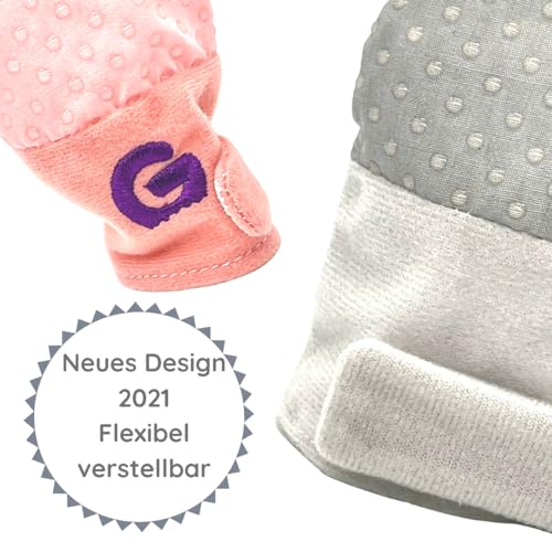 Adjustable Gummee Baby Scratch Mittens in Grey