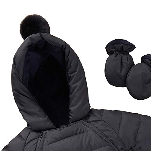 famuka Baby Winter Hooded Puffer Snowsuit, Black