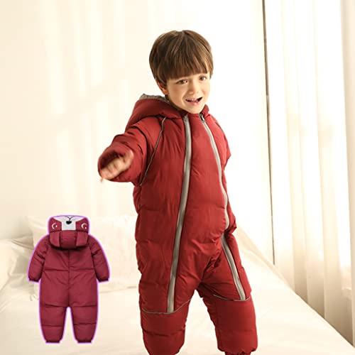 Burgundy Snowsuits for Baby Girls and Boys 9-12 Months