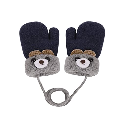 AIDIER Knitted Winter Mittens with Fleece for Babies