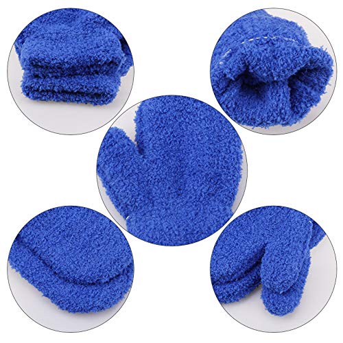 Jupsk Knitted Coral Fleece Toddler Gloves, Boys/Girls, 1-4 Yrs, 6 Pairs