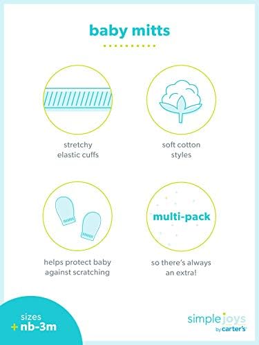 Carter's Unisex Baby Mittens, Pack of 6, Cream