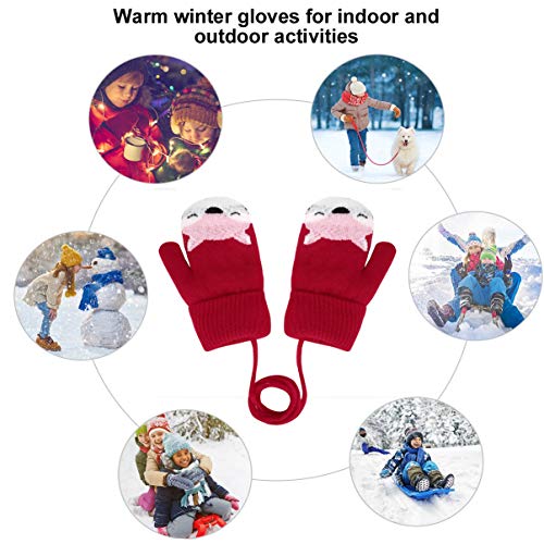 Cute Fox Winter Mittens for Boys and Girls, Age 1-3