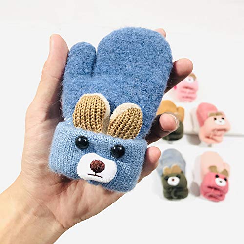 AIDIER Knitted Winter Mittens with Fleece for Babies