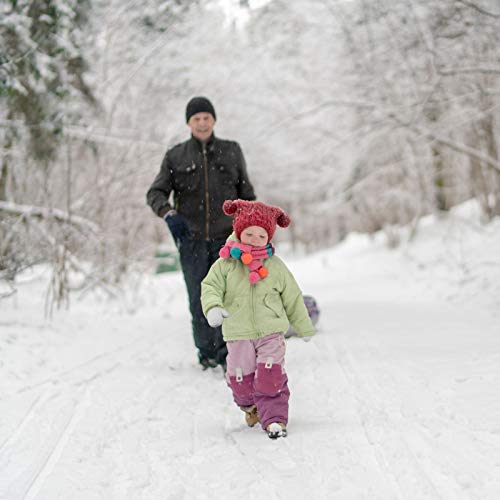 Jupsk Knitted Coral Fleece Toddler Gloves, Boys/Girls, 1-4 Yrs, 6 Pairs