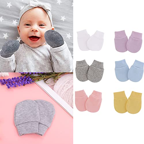 Soft Cotton Baby Gloves and Mittens, 6 Pairs
