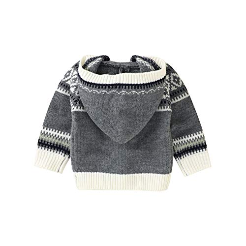 NORTH EDGE Baby Hooded Sweater Jacket Gray
