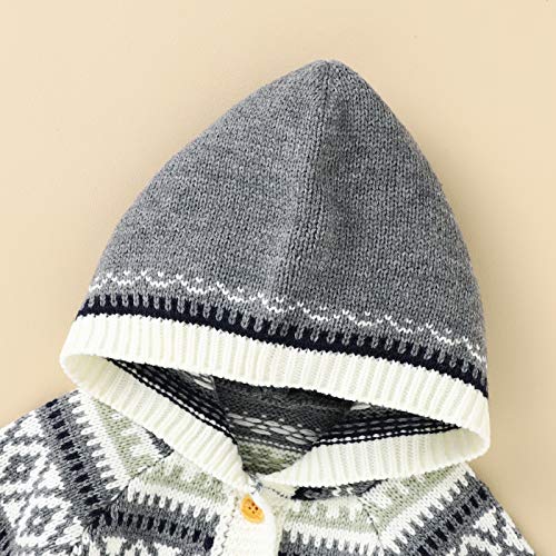 NORTH EDGE Baby Hooded Sweater Jacket Gray