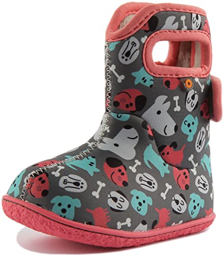 BOGS Baby Girls Puppy Grey Insulated Wellies Boots