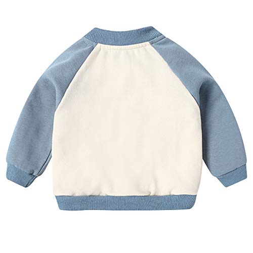 famuka Kids Baseball Suit Coat, Blue, 18-24 Months