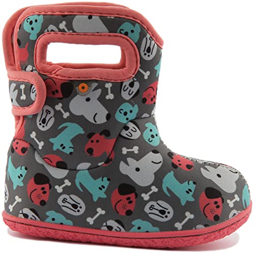 BOGS Baby Girls Puppy Grey Insulated Wellies Boots