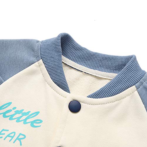 famuka Kids Baseball Suit Coat, Blue, 18-24 Months