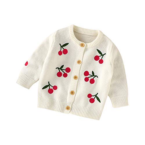 NORTH EDGE Baby Hooded Knit Sweater Coat White