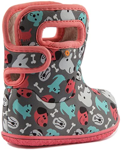 BOGS Baby Girls Puppy Grey Insulated Wellies Boots