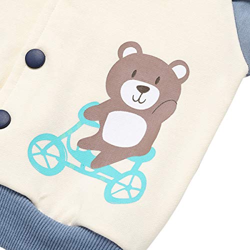famuka Kids Baseball Suit Coat, Blue, 18-24 Months