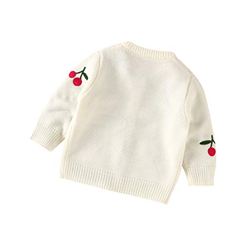 NORTH EDGE Baby Hooded Knit Sweater Coat White