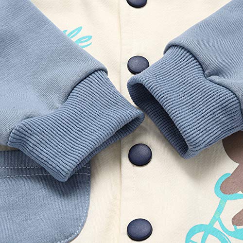 famuka Kids Baseball Suit Coat, Blue, 18-24 Months