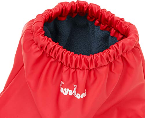 Red Waterproof Fleece-lined Baby Rain Footies - Small