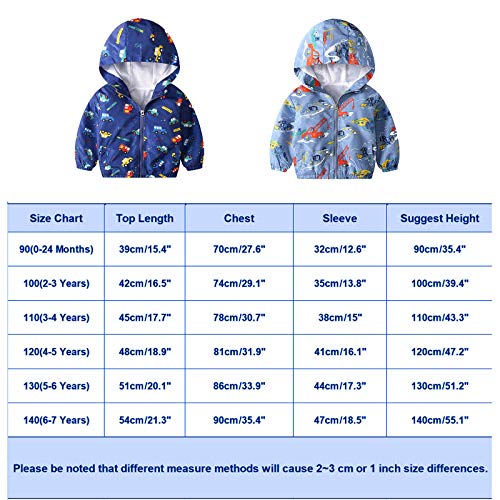 Blue Excavator Print Baby Boy Waterproof Hooded Jacket
