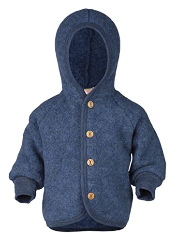 Engel Organic Wool Fleece Baby Jacket/Coat Blue Melange