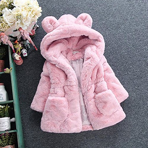 Toddler Winter Coat with Rabbit Ears & Fur Hood