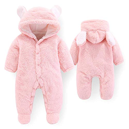 Newborn Baby Cute Bear Ear Fleece Snowsuit Coat