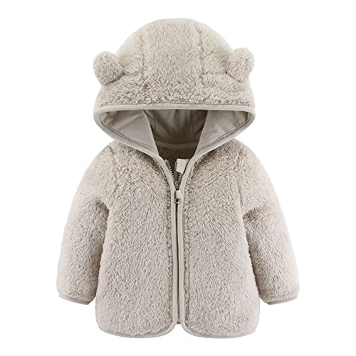 Bear Ear Hooded Fleece Winter Coat for Babies