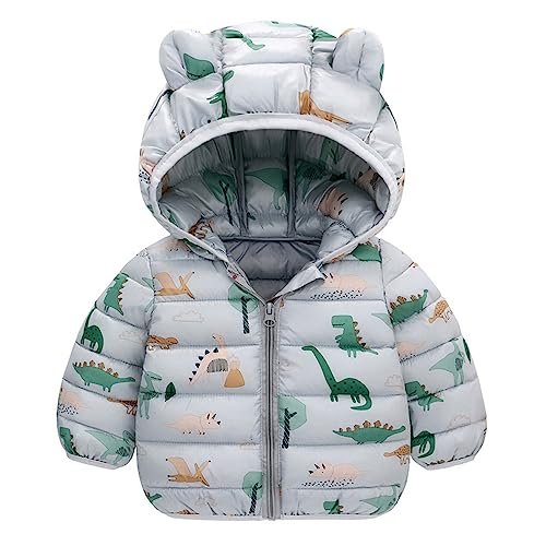 Grey Padded Toddler Winter Coat, 6-12 Months, Unisex