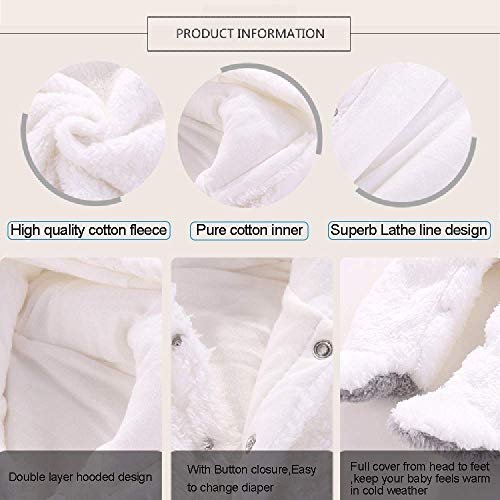 Newborn Baby Cute Bear Ear Fleece Snowsuit Coat