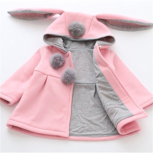 TMEOG Baby Girls Rabbit Ears Hooded Cozy Jacket