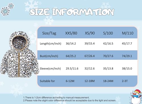 Leopard Print Winter Coat for Toddler Boys/Girls