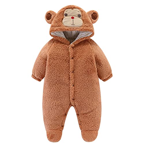 Winter Fleece Hooded Romper for Newborn Babies