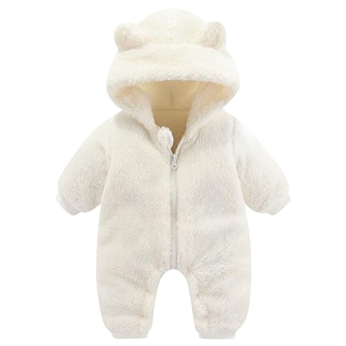 Wifgmjy Baby Fleece Jumpsuit Snowsuit Hooded Zip Onesies