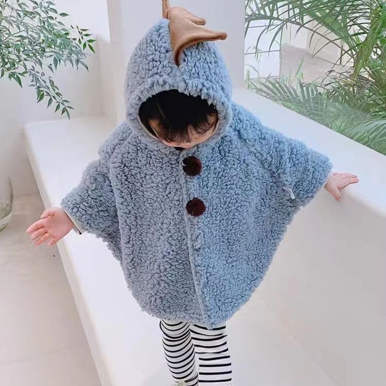 ITODA Toddler Winter Fleece Cape Hooded Coat