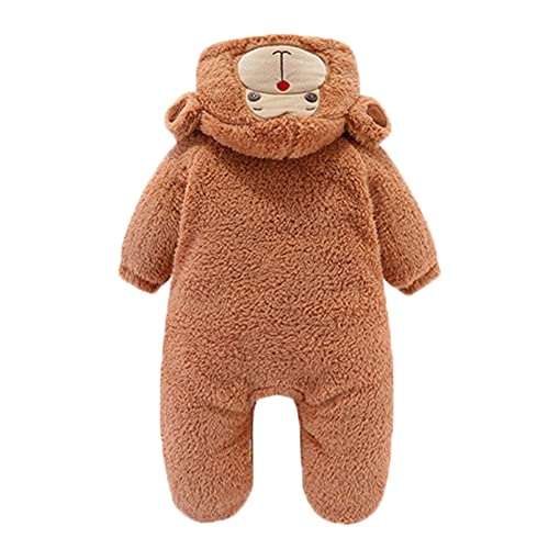 Winter Fleece Hooded Romper for Newborn Babies