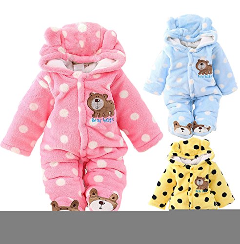 Gaorui Newborn Baby Winter Fleece Onesie Snow Suit