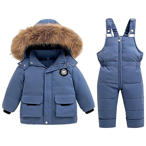 Blue Snowsuit Set for Newborn Boys and Girls