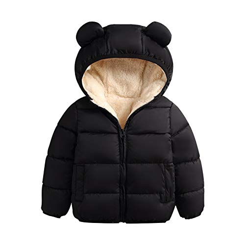 Baby Bear Ear Fleece Jacket for Winter (Black)