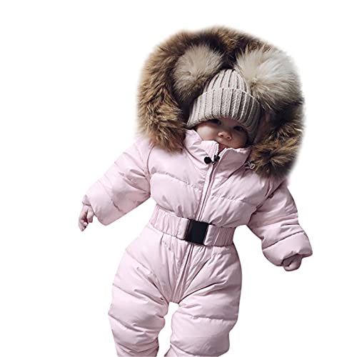 Hooded Snowsuit Jumpsuit Coat for Baby Girls