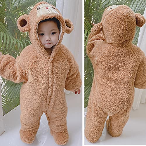 Winter Fleece Hooded Romper for Newborn Babies