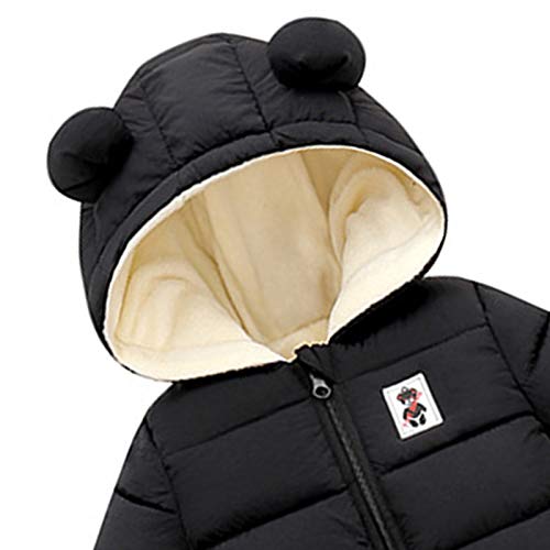 Haokaini Baby Unisex Snowsuit Hooded Jumpsuit Coat Black