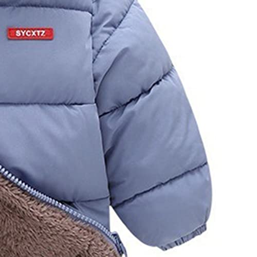 Blue Bear Ear Hooded Down Jacket for Toddlers