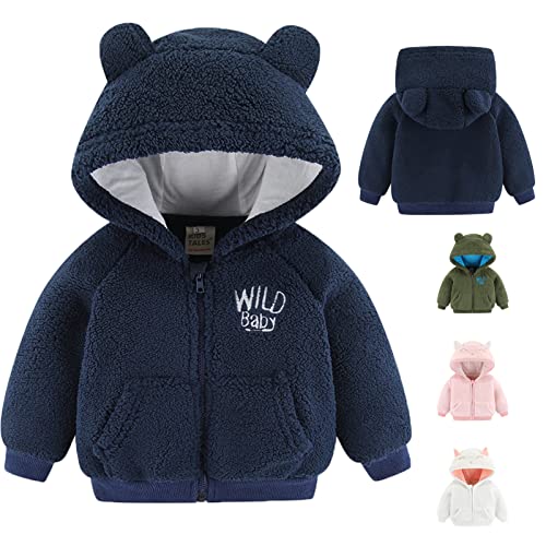 Cartoon Fleece Hooded Jacket for Newborn Baby Boys/Girls