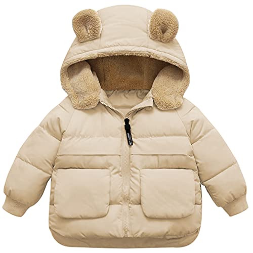 FEOYA Baby Hooded Puffer Winter Coats White