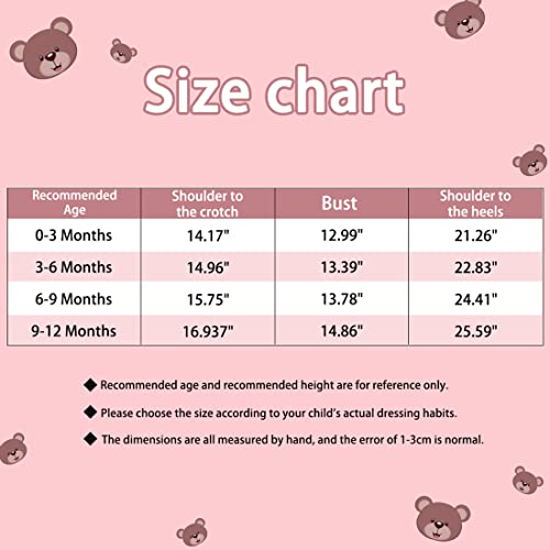 Infant Bear Snowsuit Jumpsuit for Newborn Boy/Girl 6-9Months