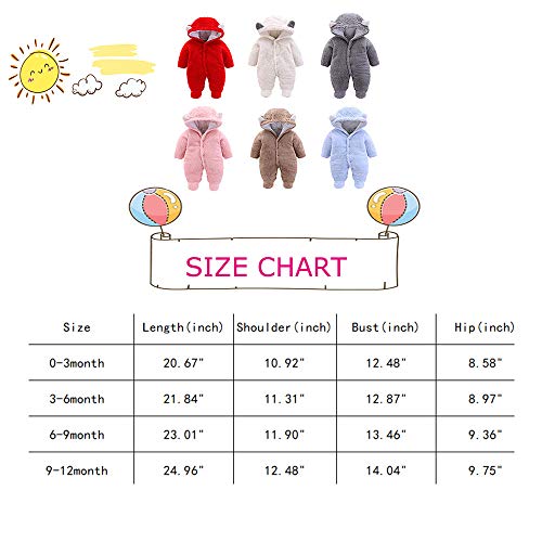 Cozy Winter Fleece Romper for Babies, 0-12 Months
