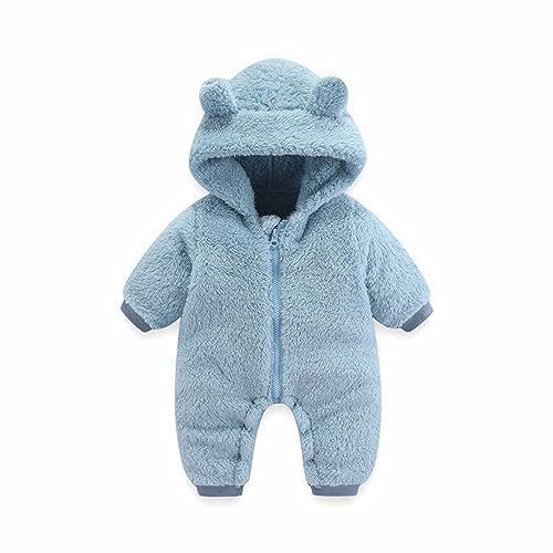 Wifgmjy Baby Fleece Jumpsuit Snowsuit Hooded Zip Onesies