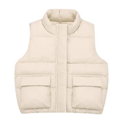 Kids Lightweight Puffer Vest Sleeveless Jacket Solid Color