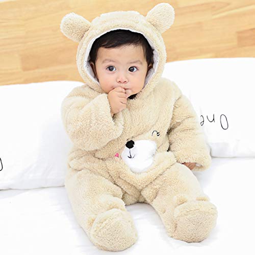 Borlai Baby Winter Snowsuit Fleece Hooded Jumpsuit
