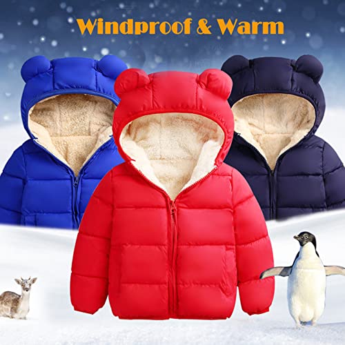 Toddler Boy Winter Hooded Coat Warm Fleece Outerwear
